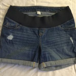 Maternity jean shorts